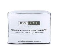 Homescapes, 4.5 Tog, Premium bianco piumino d' oca, 100% cotone antiacaro e tessuto, anallergico, lavabile a casa piumino estivo, White, Super King-Size