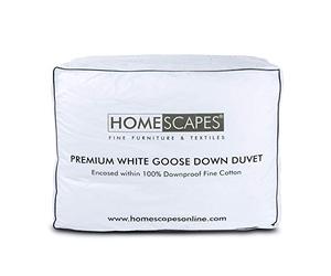 Homescapes, 4.5 Tog, Premium bianco piumino d' oca, 100% cotone antiacaro e tessuto, anallergico, lavabile a casa piumino estivo, White, Super King-Size