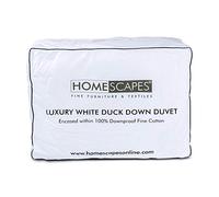 Homescapes 9 tog, con piume d' anatra bianca piumino di lusso, 100% cotone antiacaro e tessuto, anallergico, lavabile a casa Spring Summer Quilt, White, Super King-Size