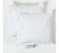 HOMESCAPES Confezione da 2 inserti per cuscino in piume d'anatra di lusso 30 x 30 cm (12 x 12"), con perfetto rimbalzo e copertura anallergica e anti-piume, imbottitura generosa, certificata RDS