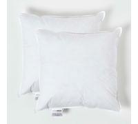 HOMESCAPES Confezione da 2 lussuosi inserti per cuscino in piuma d'anatra, 40 x 40 cm, perfetto rimbalzo e copertura a prova di piuma, imbottitura generosa, ipoallergenici, certificati RDS, lavabili