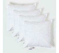 HOMESCAPES Confezione da 4 inserti di lusso per cuscini in piuma d'anatra 40cm x 40cm (16 x 16") perfetto rimbalzo e rivestimento anti-piuma imbottiture interne generosamente riempite, ipoallergenici