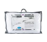 Homescapes Coppia di cuscini, ultra morbidi, antiacaro e anallergici, con copertura in 100% cotone, in misto seta di gelso