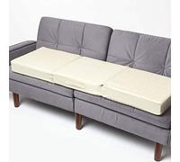 HOMESCAPES Cuscino imbottito crema 3 posti con fodera rimovibile 150 cm di lunghezza 10 cm cuscino ortopedico in schiuma ortopedica a tre posti con morbida fodera lavabile in 100% cotone
