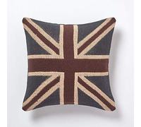 Homescapes cuscino in tessuto jacquard Union Jack Regno Unito bandiera decorativo Cuscino imbottito di 100% cotone The Perfect British Gift, 100% Cotone, Blue, 45 x 45cm