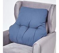 HOMESCAPES Cuscino lombare ergonomico, cuscino di posizionamento supporto schienale in cotone, per sedia, poltrona e auto, blu navy, 58 x 68 x 15 cm