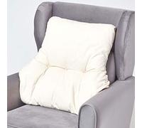 HOMESCAPES Cuscino lombare ergonomico, cuscino di posizionamento supporto schienale in cotone, per sedia, poltrona e auto, crema, 58 x 68 x 15 cm