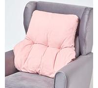 HOMESCAPES Cuscino lombare ergonomico, cuscino di posizionamento supporto schienale in cotone, per sedia, poltrona e auto, rosa, 58 x 68 x 15 cm