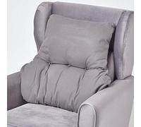 HOMESCAPES Cuscino lombare ergonomico, cuscino di posizionamento supporto schienale in cotone, per sedia, poltrona e auto, grigio ardesia, 58 x 68 x 15 cm