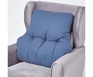 HOMESCAPES Cuscino lombare ergonomico, cuscino di posizionamento supporto schienale in cotone, per sedia, poltrona e auto, blu navy, 58 x 68 x 15 cm