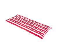 HOMESCAPES Cuscino per panca da giardino, materasso da pavimento, cuscino per panca esterna a 2 posti, cotone, 108 x 42 cm, strisce rosse