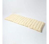 HOMESCAPES Cuscino per panca da giardino per mobili da patio panca da cucina o da sala pranzo per interni ed esterni confortevole cotone stile moderno trapuntato Three seater (143 x 48 x 5 cm) crema