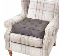 Homescapes Cuscino per poltrona in finto camoscio con imbottitura di sostegno, alzata di 10 cm per una maggior comodità, ideale per gravidanza, post-operatorio o neo-mamme, Grey, 50 x 50 x 10 cm