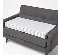 HOMESCAPES Cuscino per seduta per divano a 2 posti, cuscino rialzante sfoderabile in cotone, grigio a righe, 100 x 50 x 10 cm