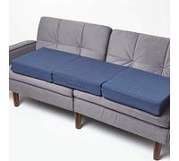 HOMESCAPES Cuscino per seduta per divano a 3 posti, cuscino rialzante sfoderabile in cotone, blu navy, 150 x 50 x 10 cm