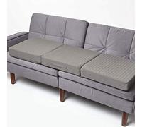HOMESCAPES Cuscino trapuntato grigio a 3 posti, sfoderabile, 150 cm di lunghezza, 10 cm di profondità, cuscino ortopedico in schiuma a tre posti, grande cuscino per divano con morbido rivestimento