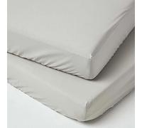 HOMESCAPES Lenzuola con angoli per lettino da 70 x 140 cm 2 pezzi 100% percalle di cotone egiziano morbido completamente elasticizzato traspirante facile da pulire 200 fili 400 fili equiv