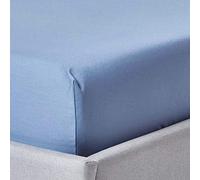 HOMESCAPES Lenzuolo con angoli, 100% cotone egiziano, 1000 fili, colore: blu, 180 x 200 cm