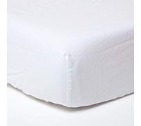 Homescapes - Lenzuolo con angoli, in lino naturale, in morbido lino, 100% misto cotone, per letto singolo (46 profondità)