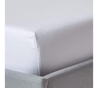 Homescapes, lenzuolo in 100% cotone egiziano percalle con angoli, bianco in tinta unita, 1000 fili e antiacaro, Cotone, White, Singolo