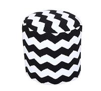 Homescapes nero e bianco rotondo pouf chevron Style con imbottitura - tondo 45 cm x altezza 40 cm