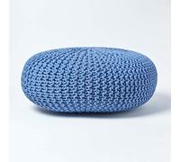 Homescapes - Pouf grande rotondo intrecciato in maglia