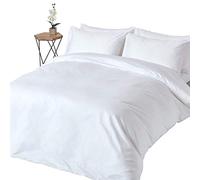 HOMESCAPES Set copripiumino 1000 fili, in cotone egiziano, colore bianco, super king size, set di 2 federe incluse