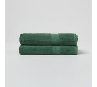 HOMESCAPES Set di 2 asciugamani da bagno in cotone turco verde scuro, super morbidi, spessi e assorbenti, 500 g/m², asciugamani pesanti per il lusso quotidiano
