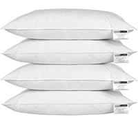 HOMESCAPES Set di 4 cuscini naturali in piume d'anatra ultra gonfiabili e soffici 50 x 75 cm