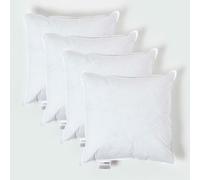 Homescapes set di 4 cuscini quadrati da 45 x 45 cm, con imbottitura 100% piume d'oca, ideali come cuscini da letto o come imbottitura per cuscini da divano/decorativi