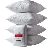 HOMESCAPES Set di 4 federe trapuntate in cotone da 60 x 60 cm, certificate Oeko-Tex, anallergiche e europee continentali, con trapuntatura a diamante e chiusura a zip