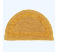 HOMESCAPES Tappetino da bagno a mezza luna 1600 g/m², extra morbido, 100% cotone, reversibile, antiscivolo, lavabile, super assorbente, asciugatura rapida, tappeto a metà cerchio 50 x 80 cm, giallo