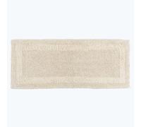 HOMESCAPES Tappeto da bagno lungo, runner di lusso, 100% cotone, reversibile, antiscivolo, lavabile, super assorbente, asciugatura rapida, colore crema naturale