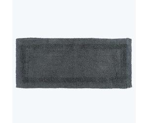 HOMESCAPES Tappeto da bagno lungo, runner di lusso, 1600 g/m², extra morbido, 100% cotone, reversibile, antiscivolo, lavabile, super assorbente, ad asciugatura rapida, colore grigio, grande tappeto da