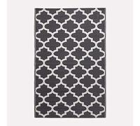 Homescapes Tappeto da giardino NOLA resistente alle intemperie, in polipropilene riciclato, utilizzabile su entrambi i lati, motivo bianco e nero, per balcone, terrazza, giardino, campeggio e interni