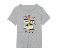 Homeschool Mamma: Insegnante Senza Stipendio Educazione Divertente Maglietta, Donna Plus-Size, Grigio Melange, 1X