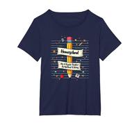 Homeschool Mamma: Insegnante Senza Stipendio Educazione Divertente Maglietta, Donna Plus-Size, Navy, 1X