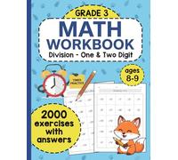 homeschool math workbook 3rd grade: 2000 Exercises with Answers Covering Division Facts 1-12, Long Division, and Remainders | For Kids Ages 8-9
