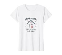 Homeschool Mom: I Pigiami Sono la Citazione Divertente Uniforme Maglietta, Donna, Bianco, XXL