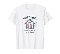 Homeschool Mom: I Pigiami Sono la Citazione Divertente Uniforme Maglietta, Uomo, Bianco, S