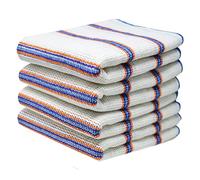Homeshopa, Confezione da 4 strofinacci da cucina in cotone, antibatterici, super assorbenti, senza pelucchi, ad asciugatura rapida, a righe, 34 x 34 cm