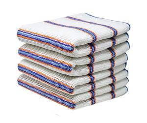 Homeshopa, Confezione da 4 strofinacci da cucina in cotone, antibatterici, super assorbenti, senza pelucchi, ad asciugatura rapida, a righe, 34 x 34 cm