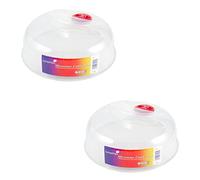 Homeshopa - Copertura per piastra per microonde, con prese d'aria a vapore, in plastica trasparente, ventilata, per cucina, senza BPA e lavabile in lavastoviglie, 25 cm (confezione da 2)