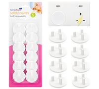 Homeshopa - Copripresa a prova di bambino, 10 pezzi, colore: bianco, rotondo, con presa ermetica, sicurezza per bambini, presa elettrica, protezioni per la sicurezza del bambino a casa e scuola