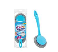 Homeshopa - Spazzola per lavare, con manico lungo, non graffia e con 1 spazzola extra per pulizia - facile da impugnare