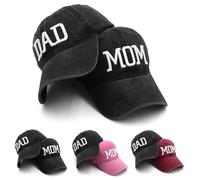 homeSlik Mom And Dad Hats Cappellino da Baseball, Cappello Nero per papà e Cappello Nero per Mamma, Taglia Unica Unisex-Adulto