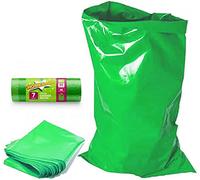 HOMESmith Sacchi da giardino grandi, resistenti, per lavori fai da te, confezione da 7, colore: verde