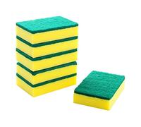 HOMESmith - Spugna abrasiva grande e resistente, doppia faccia per lavare e pulire i piatti, assorbente, antigraffio, riutilizzabile, confezione da 6, giallo e verde