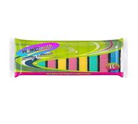 HOMESmith Spugne bifacciali per lavare e pulire i piatti, assorbenti, antigraffio, riutilizzabili, 1 confezione da 10 pezzi, schiuma, colori misti