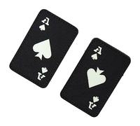 HomeSoGood 2 toppe a forma di asso di picche,Patch riflettente di progettazione,Applique distintivi neri scuri fosforescenti